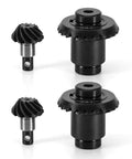 Beefed Up 12/24T Steel Alloy Axle Gear Set for 1/24 RC Crawler Upgrade, black helical gears for front or rear axles