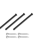 4 Pack M8x120mm Single Hole Clevis Pins Black Built For Quick Attachments And Heavy Duty Rigging In Farm Construction Aviation Ship Rigging Furniture Assembly And Mechanical Linkages, with split pins