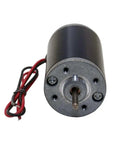 Permanent Magnet DC Motor With High Torque And Reverse Capability 24V DC 4000 RPM Industrial Grade Forward And Backward Drive 12V 24V Compatible One Piece Unit For Robotics Automation And Hobby Power Projects, front view with wired shaft