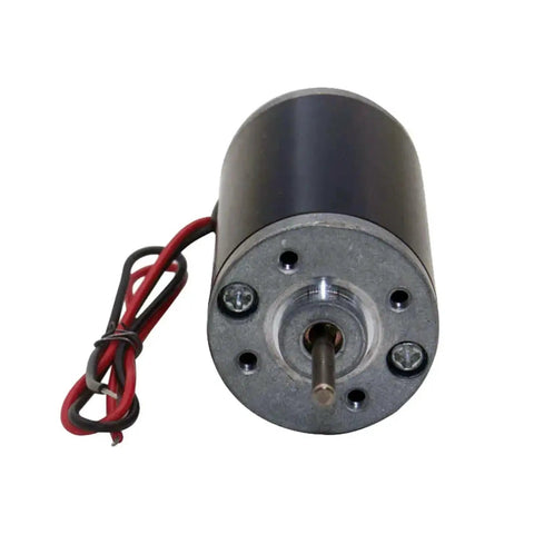 Permanent Magnet DC Motor With High Torque And Reverse Capability 24V DC 4000 RPM Industrial Grade Forward And Backward Drive 12V 24V Compatible One Piece Unit For Robotics Automation And Hobby Power Projects, front view with wired shaft