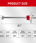 High Octane Powder Actuated Converter Pins With One Inch Washer.300 Head For Power Frame Guns dimensions illustration.