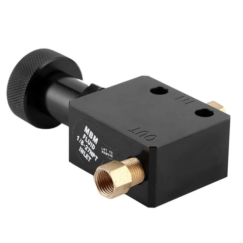 Supercharge Your Stopping Power With This Tight Adjustable Brake Proportioning Valve Crafted From Solid Aluminum Alloy For Universal Disc And Drum Systems That Keep Your Ride Planted And Handle Like A Dream, featuring a black aluminum valve with brass fitting.