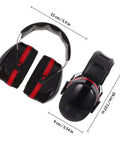 Kick Loud Noise To The Curb With Double Layer Over Ear Earmuffs, black and red design, ergonomic comfort, ideal for construction and shop jobs.