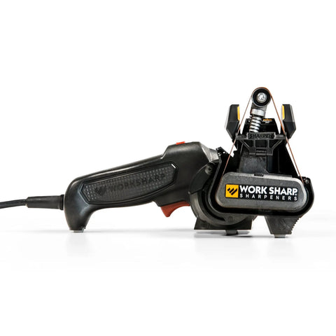 Front view of Mk2 Professional Electric Knife And Tool Sharpener With Adjustable Sharpening System For Knives And Tools, Flexible Belts Conform To Edge