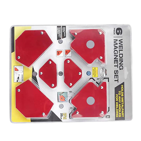 Super Strong Multi Angle Welding Magnet Set 6 Pcs For Pipe Positioning At 45 90 And 135 Degrees reliable clamping tool kit displayed.