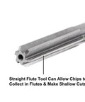 Close-up of Chucking Reamer Set 3/8 1/2 5/8 3/4 Inch H7 Accuracy Pro Grade High Speed Steel Lathe Reamers showing straight flutes