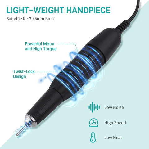 High Speed 35K RPM Micro Polisher with Technician Handle, lightweight 2.35mm handpiece, powerful motor, twist-lock design