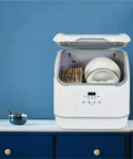 Top Notch Compact Countertop Dishwasher With High Temp Wash And Rapid Air Dry Tech Designed For Tiny Apartments While Crushing Daily Grease Without Breaking A Sweat, open with dishes inside.