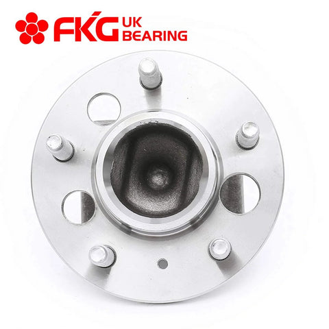 Rear Wheel Bearing Hub Assembly Set Of 2 For 2000 2013 Chevy Impala 2005 2009 Buick Lacrosse 2002 2005 Chevy Monte Carlo 1997 2003 Pontiac Grand Prix Replacement Direct Fit viewed from top showcasing 5-lug pattern.