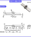 Stainless steel damping hinge with adjustable torque, model XG11-006-25L, 2.5 N.m, 1 piece