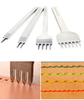 Leather Craft Hole Punch Set With 1, 2, 4, 6 Prongs For Lacing And Stitching 4mm Punches Carbon Steel Tools Easy To Use Leatherworking Kit