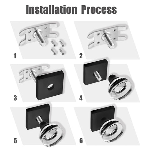 Installation process for 2 Pack Matte Black Dummy Door Knobs With Crystal Glass Knobs