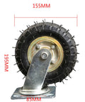 Heavy Duty Six Inch Thickened Inflatable Rubber Tire Tough As Nails Pneumatic Wheel Smooth Ride Silent Roll Replacement Caster For Flatbed Trolley And Utility Cart with measurements.
