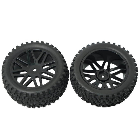 Beefy 88mm 3.46 Inch Off Road RC Tire Set With Sponge Inner And 12mm Hex Wheel Rims For 1 To 10 Scale Buggy Cars Durable Rubber Tires