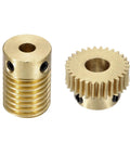 Brass Worm Gear Set 0.5 Module 1 To 30 Reduction Right Rotation Drive Gear Box Wheel 30 Tooth Gear 6mm Bore DIY CNC Projects
