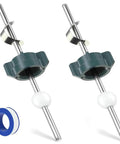 2 Pack Chrome Bathroom Sink Ball Drain Stopper Kit With Smooth Pivot Rods, includes pivot rods and ball for plumbing repairs.