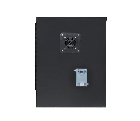 Back view of Built Like A Tank Dual Door Lithium Ion Battery Charging Cabinet, featuring a mechanical exhaust vent.
