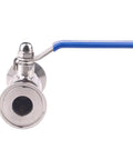 Front view of 1.5 Inch Tri Clamp Ball Valve Stainless Steel 304 PTFE Lined 1 Inch Tube OD Heavy Duty Industrial Grade