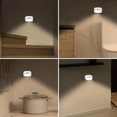 6 Pack Motion Sensor Lights Indoor Battery Operated Wireless Stick On Night Lamps For Closet Hallway Staircase Kitchen Under Cabinet