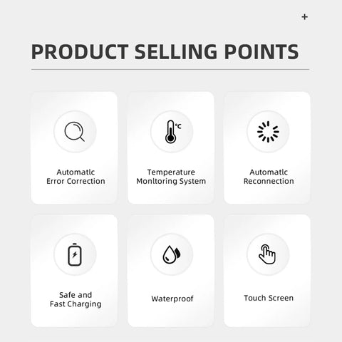 Product features of Beat Range Anxiety With Heavy Duty 60KW Or 120KW DC Fast Charger EV Charging Station showing icons for error correction, monitoring, and more.