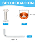 Pro Grade Finish Countersunk Washer Kit M6 Set With Aluminum Alloy Flat Cup Head Screws And Gaskets, 20 Pcs Orange, Includes Driver Wrench