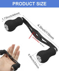 Rock Solid Aluminum Ambidextrous Power Crank Handle Replacement Kit shown with EVA double knob grips and size measurements