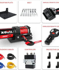 12V 3000Lbs Winch With Synthetic Rope For ATV UTV Off Road Beefy Workhorse, Includes Mounting Bracket, Wireless Remote, Waterproof Construction And 1.3HP Motor For Heavy Duty Towing components