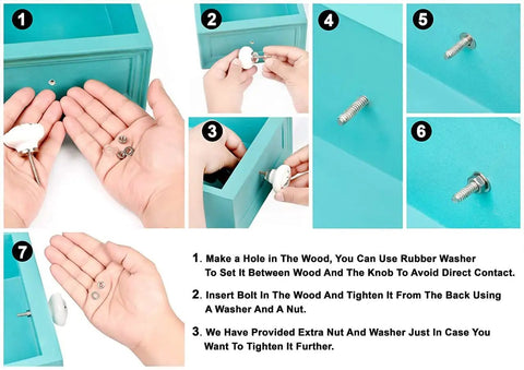 Step-by-step installation of Clear Round Glass Cabinet Knobs 12 Piece Set For Drawers And Dressers Modern Hardware Decorative Drawer Pulls Rust Free Premium Glass Knobs For Kitchen Cabinets And Furniture Makeovers.