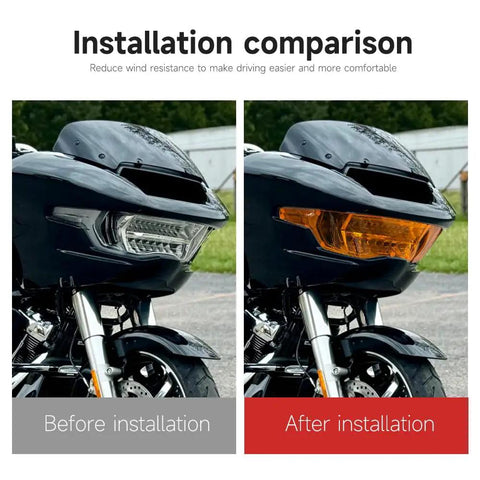 Harley Headlight Lens Cover Front Protector Waterproof Anti Scratch Lens Guard for Harley Davidson CVO Road Glide FLTRXSE 2023 2024 Orange