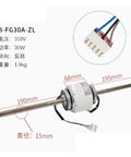 Image of Brushless DC Air Conditioner Fan Motor 30W Replacement For ZW F 30A And B FG30A ZL Energy Saving with dimensions and connector details.
