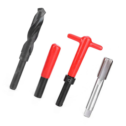 Drill tap wrench from Stainless Steel Thread Repair Kit With M18x1.5 Threaded Inserts 10 Piece Set for auto parts repair and projects.