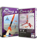 Packaging of Alpha III Beginner Rocket Building Kit For Ages 10 And Up With Launch Pad And Controller Easy Build Model Rocket Set