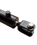 Double Acting Hydraulic Cylinder 2.5 Inch Bore 14 Inch Stroke With 1.125 Inch Rod Diameter Clevis Ends 2500 PSI Built Tough For Farm Equipment And Universal Hydraulic Use, clevis end
