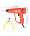 70W Portable Handheld Plastic Welding Kit with 110V US Plug for Quick Car Bumper Repairs, red welding gun and pliers with dimensions