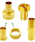 Fix Leaks Like A Boss! This 5/8 Inch Solid Brass Barb Garden Hose Repair Kit With Converters And Heavy Duty Clamps Seals Fast, Stops Drips Instantly, And Makes Your Sprinkler Setup Rock Solid Without Tools For Easy Fixes. brass hose barb fittings and coupler set