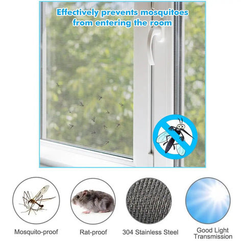 Stainless Steel Wire Mesh Filter Screen Sheet 30x120cm With 30 Mesh Fine Weave for window, preventing mosquitoes and rodents.