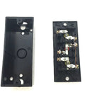 Inside view of Heavy Duty Push Button Switch for Rolling Doors Up Down Stop 600V 3A Momentary Black Plastic Three Button Panel