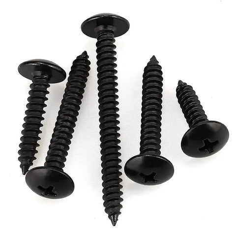 Seventy Five Pack Ten By Half Inch Truss Head Self Tapping Screws For Wood And Metal Crafted From Rust Proof Eighteen Eight Stainless Steel With Phillips Bits For Tough Builds That Grip Tight Without A Hassle shown in various sizes,