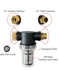 Two Pack 100 Mesh Water Pump Filter With Three Quarter Inch Quick Connect Interface and Dual Stainless Steel Screens components