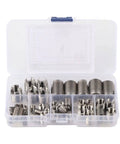 Inner Thread Self Tapping Thread Inserts Set In Stainless Steel M3 To M12 50 Pcs With Storage Case, organized in compartments.