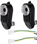 Two Pack 12V RS390 16000RPM Gearbox With DC Motor For Ride On Toys Replacement Parts, black housing and cables