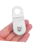 12 Piece Swivel Rope Pulley Block For 6mm Rope Hanging Load Lifting Cable Pulley Roller Wheel, close-up steel pulley plate