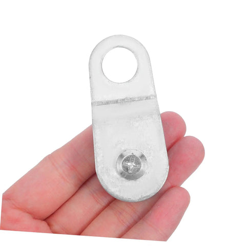 12 Piece Swivel Rope Pulley Block For 6mm Rope Hanging Load Lifting Cable Pulley Roller Wheel, close-up steel pulley plate