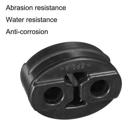 Heavy Duty 2 Or 4 Pack 13mm Muffler Exhaust Hanger Bushing Set With Dual Hole Rubber Mount Bracket And Tailpipe Support Insulator For Quick Swap Installation On Any Rides, black rubber dual-hole mount