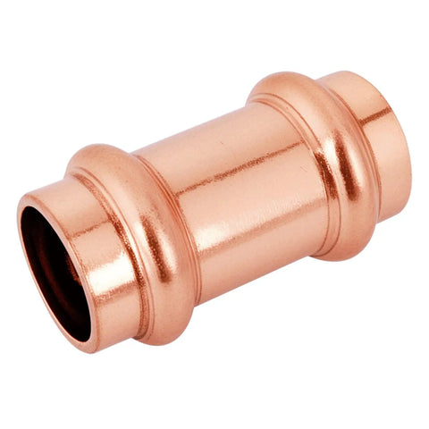 10 Pack Three Quarters Inch Copper Press Coupling With Stop Easy Install ProPress Fitting Seven Eighths Inch OD, copper press coupling