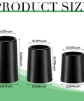 Diagram of 30 Piece Black Golf Tapered Ferrules Set For Golf Club Shafts 0.370 Inner Diameter With 0.75 0.78 0.86 Height Options