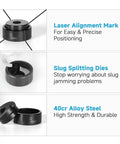 Hydraulic Knockout Punch Set 10 Ton For Electrical Conduit Holes With Six Dies 2-inch Slug Splitting Dies, Laser Markings