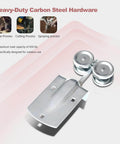 Heavy Duty Outdoor Sliding Barn Door Hardware Kit Made From Galvanized Steel With Anti Corrosion Finish, 450 Lbs Capacity, 20 Feet Long, Exterior Grade Track And Rollers, Fits Two Doors Up To 120 Inches, hardware with rollers.