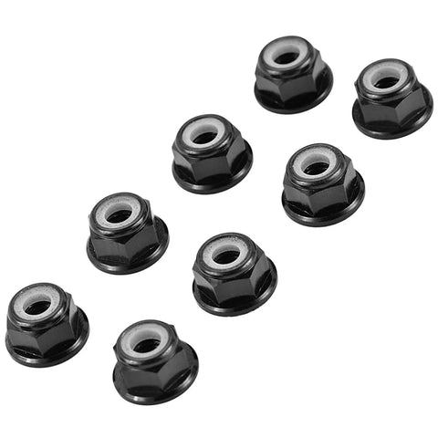 8pcs M5 Aluminum Lock Nuts Black Flange Nylon Lock Nuts For RC Drone FPV Parts Self Locking To Secure Fuselage Easy To Install Prevent Loosening