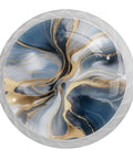 Set Of Four Blue And White Marble Texture Round Cabinet Knobs One Point Three Seven Inch Drawer Pulls For Kitchen Cabinets Dressers Closets Gotta Love This Fresh Vibe Clean Look No Fuss Install Total Home Glow Up with gold accents.